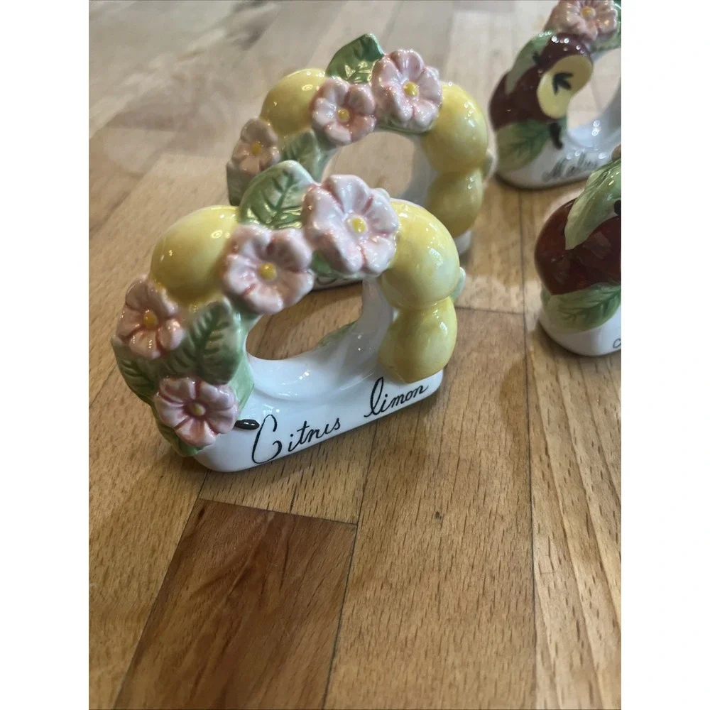 Villeroy & Boch Napkin Rings French Garden Set Of 8 Vintage Table Decor Tea